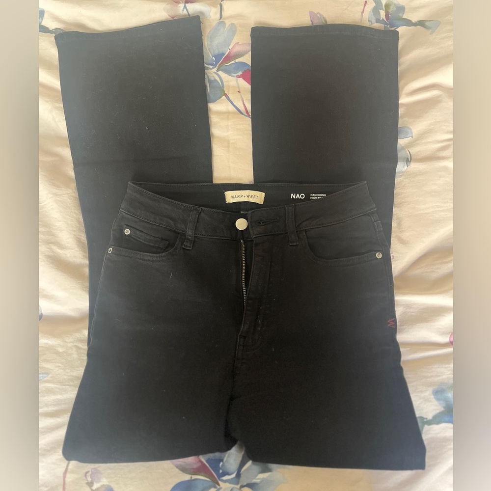 Warp & Weft black womens bootcut jeans